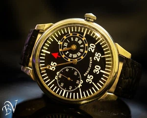 Large Wristwatches Men's Mechanical Big Watch USSR Soviet Russian Regulator - Picture 1 of 6