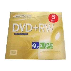 Memorex 5 Pack DVD-RW DVD's -NEW in Original Sealed Unopened Packaging - Picture 1 of 4