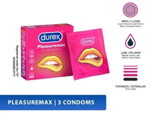 Durex Pleasuremax Ribbed & Dotted Condoms 3-Pack | 56mm, Extra Stimulation - Picture 1 of 7