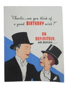Vintage Antique 1938 Charlie McCarthy Birthday Card by White & Wycliffe (50) - Picture 1 of 5
