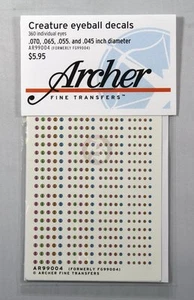 Calcomanías de globo ocular Archer Creature con pupilas de ranura #1 (4 tamaños) (180 figuras) AR99004 - Imagen 1 de 1