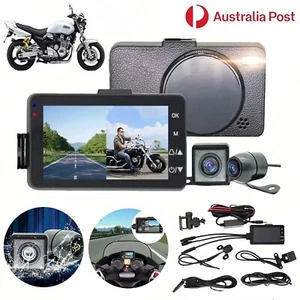 Wireless Motorcycle Carplay 720P Dual Camera Recorder Waterproof Accessories AU - Picture 1 of 7