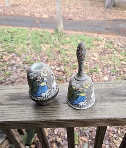Fenton Nativity Scene Hand Painted And Signed Fairy Lamp And Matching Bell. - Picture 1 of 11