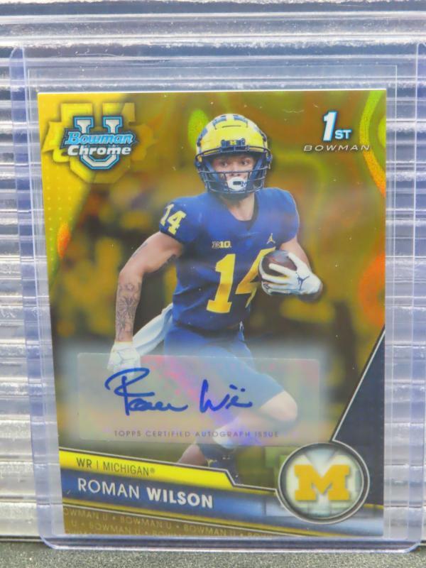 2023 Bowman University Chrome Roman Wilson 1st Gold Lava Refractor Auto #10/50
