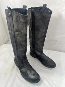 STEVEN by Steve Madden Leather Distressed Knee High Boots - Picture 1 of 14