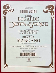 Death in Venice ORIGINAL Press Synopsis Luchino Visconti Dirk Bogarde 1971 - Foto 1 di 3