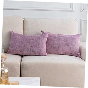 Lumbar Pillow Cover 12x20 Chenille Plush Velvet Oblong Decorative Throw - Picture 1 of 7