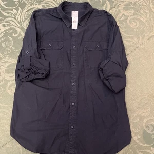 New With Tags Gap Men’s XL Black Button Down Shirt  Cotton - Picture 1 of 7