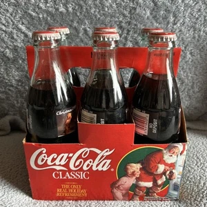 Vintage Coca-Cola Classic Christmas 1995 Edition 6-pack, 8 oz Sealed Bottles - Picture 1 of 5