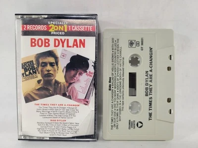 Bob Dylan: The Times They Are A-Changin’/Bob Dylan(2 on 1 Cassette)TESTED/WORKS - Image 1 of 4