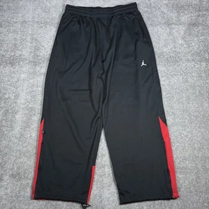 Nike Air Jordan Hose Herren XXL Schwarz Woven Jogger Baggy Reißverschluss Weites Bein - Bild 1 von 14