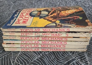 POPULAR MECHANICS MAGAZINE 1942 LOT of SIX (6) vintage in vinyl cover nice gift - Picture 1 of 8