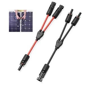1 Paar Y Solarstecker Verteiler Buchse Solarpanel Mit Solarkabel Adapter - Bild 1 von 19