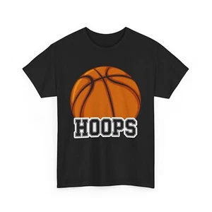 Hoops Basketball T-shirt, Sports Lovers Basketball Player Fans Shirt - Picture 1 of 9