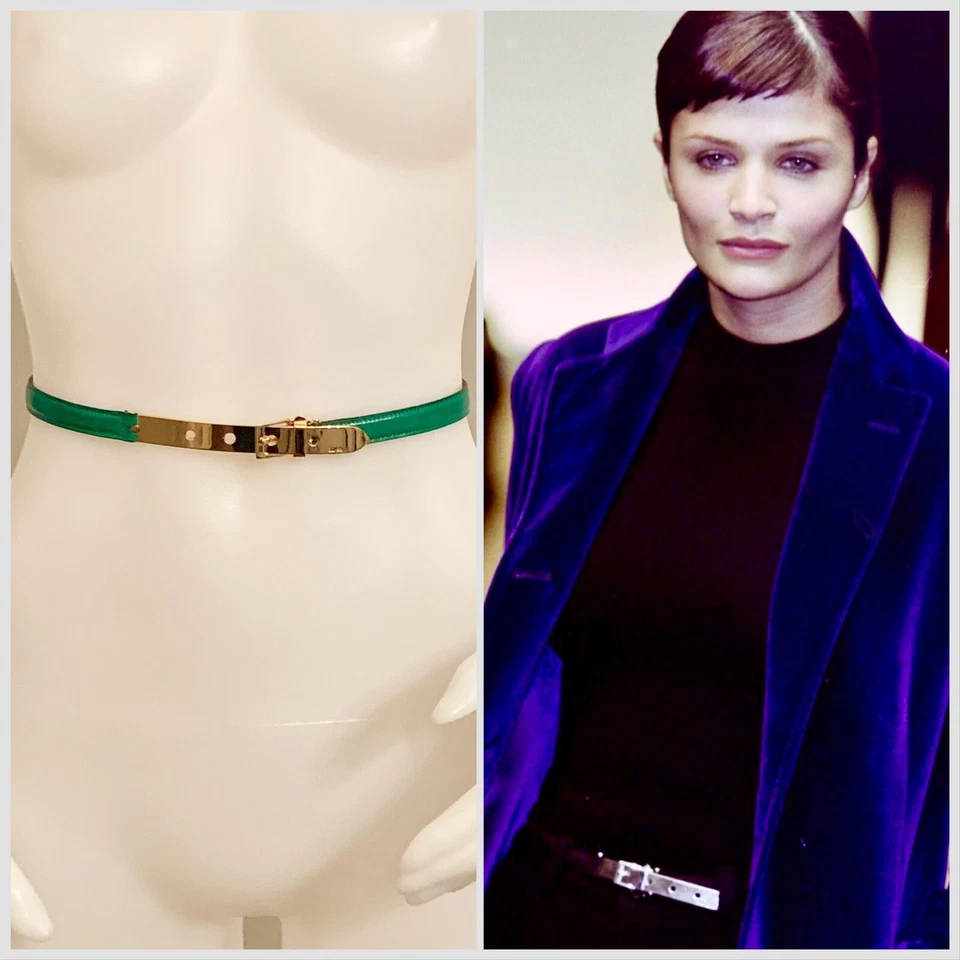 Cinturón Ralph Lauren Runway F/W 1996 Vintage Tono Joya Verde Mediano M Med 32 Foto 1 de 4
