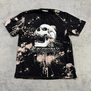 I Love Ugly T-Shirt Herren Large schwarz Totenkopf Paint Splash Grafik - Bild 1 von 5