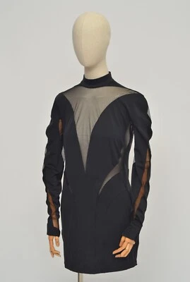 Thierry Mugler X H&M Luxury Women's Black Nylon Mesh Sexy Dress Size 48 - Image 1 of 4