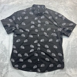 Camicia elegante visiva manica corta uomo taglia 2XL nero taco stampa all over - Foto 1 di 7