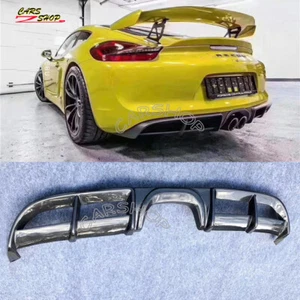 For Porsche 981 Boxster Cayman 13-15 GT4 Style Carbon Fiber Rear Bumper Diffuser - Picture 1 of 3