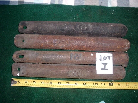 Lot of 4 Antique Vintage Cast Iron Window Sash Weights # 6  pound  six lb approx Cover