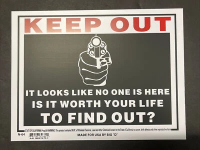 Letrero de plástico Keep Out parece que nadie lo es... 12" x 9" #32664 Foto 1 de 3