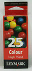 LEXMARK 25 New Genuine High Capacity X & Z Series Colour Ink Cartridge 15M0125E