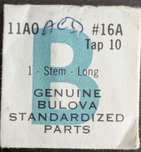 NOS NEW Genuine Bulova Cal. 11AO # 16A Long Winding Stem - Tap 10 - Watch Part - Picture 1 of 2