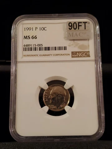 1991-P ROOSEVELT DIME NGC MAC MS66 90FT Cover