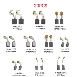 20pcs Motor Brush Replacement 10 Varied Size High Temperature Resistant Brushes - Picture 1 of 8
