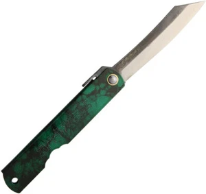 Higonokami Knives Green/Black Folding Pocket Knife Blue Paper Steel Blade GOCJB - Picture 1 of 1