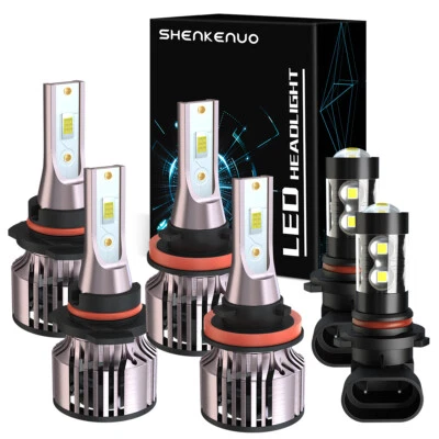 LED Headlight Bulbs Kit for Ford Lobo 2015-2019 High Low Beam + Fog Light White - Image 1 of 4