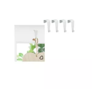Haken Türhaken Fensterhaken zum einhängen weiß Metall 8 Stück Set ohne Bohren - Bild 1 von 1