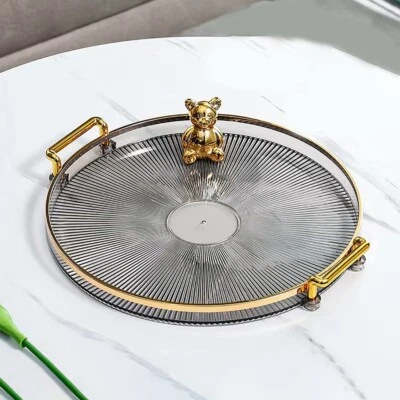 Bandeja de almacenamiento redonda de plástico multifuncional creativa para aperitivos frutas vegetales Foto 1 de 4