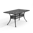 Cast Aluminum Coffee Table Chairs Outdoor Garden Furniture Set W/ Umbrella Hole