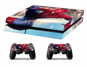 PS4 vinyl Skin Stickers spiderman style for Console & 2 controllers - Picture 1 of 1