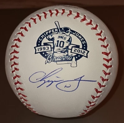 Chipper Jones Atlanta Braves SIGNED AUTOGRAPHED Commemorative MLB Baseball PSA - Image 1 of 2