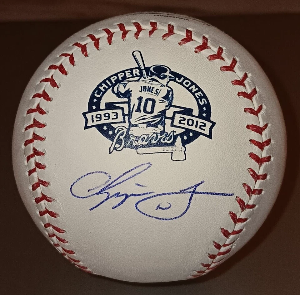 Chipper Jones Atlanta Braves SIGNED AUTOGRAPHED Commemorative MLB Baseball PSA - Image 1 of 2