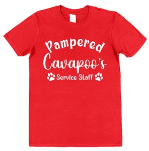 Pampered Cavapoo's Service Staff T-Shirt - Funny Gift for Dog Owners Unisex - Picture 1 of 16