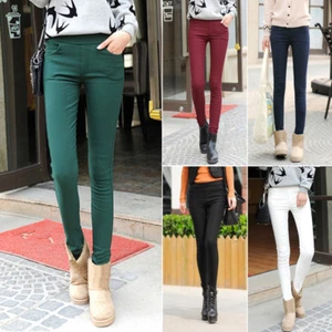 New Women Winter Warm Fleece Lined Thermal Stretchy Skinny Leggings Pants - Picture 1 of 13