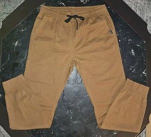 Phat Farm Stretch Jogger Pants Youth Sz L 32 Brown Tan Drawstring Sweats Y2K Vtg - Picture 1 of 6