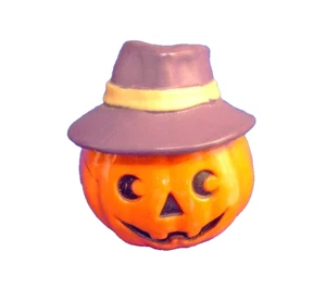Hallmark MERRY MINIATURES Halloween Vintage PUMPKIN JOL HAT 1994 FIGURINA NUOVA - Foto 1 di 4