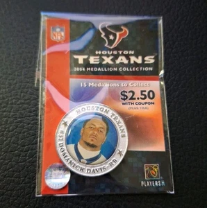 Vintage Houston Texans Medallion Coin Domanick Davis RB #57 New Sealed 2004 - Picture 1 of 2