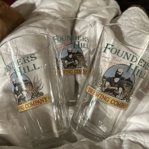 Lot 3- Founders Hill Brewing Company Glasses Downers Grove Illinois - Picture 1 of 7