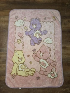 VTG Care Bears Plush Blanket Love A Lot Rainbow Funshine Friend Pink Purple 2007 - Picture 1 of 7