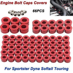 Engine Bolt Caps Covers Screw Kit For M8 Harley Sportster Dyna Softail Touring - Picture 1 of 17