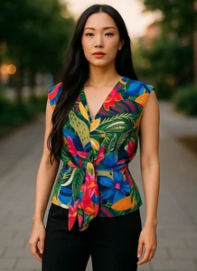 NIC+Zoe V-Neck Small Top 95% Rayon - Picture 1 of 4