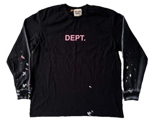 Gallery Dept langärmliges Farbspritzer Distressed T-Shirt Herren Large schwarz - Bild 1 von 13