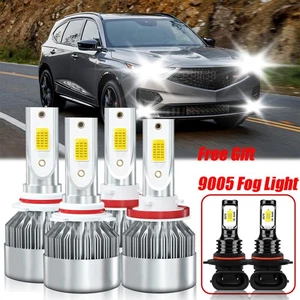 For Acura MDX 2004-2006 LED Headlight Hi/Lo Beam+ Fog Light Bulb Bright White - Picture 1 of 11