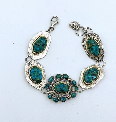 Pulsera Silpada Turquesa Suroeste Santa Fe Plata de Ley 925 B3325 Foto 1 de 4