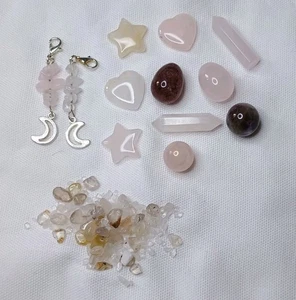 Quartz Crystal Mineral Bundle Set - Star, Heart, Sphere, Point, Egg, DT, Chips - Picture 1 of 4